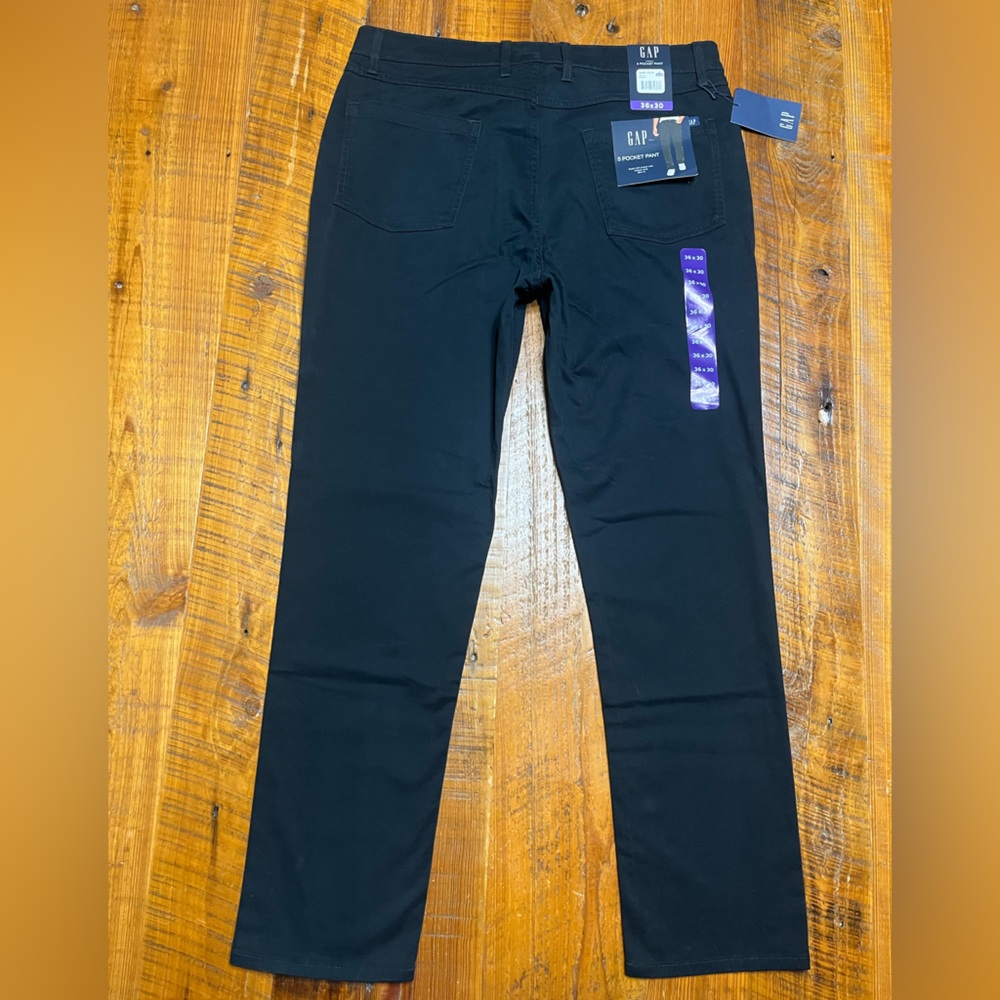Gap Black Super Soft Stretch Twill 5 Pocket Pants NWT Size 36x30